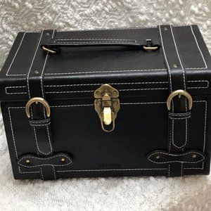 Sephora Structured Black Make-up Train Case with Goldtone Hardware
